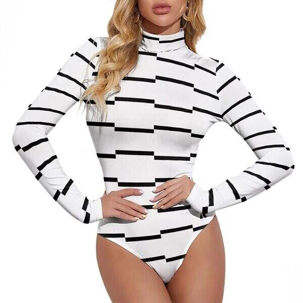 Long Sleeve Turtleneck Bodysuit - Image 44