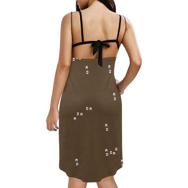 Backless Spaghetti Strap Wrap Dress - Image 34