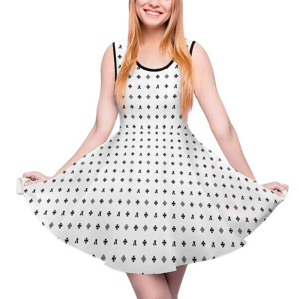 Round Neck Sleeveless Big Hem Dress - Image 11