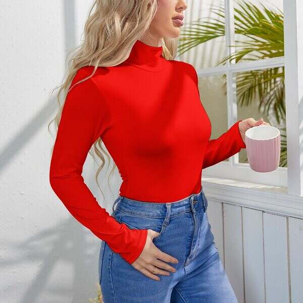 Long Sleeve Turtleneck Bodysuit - Image 2