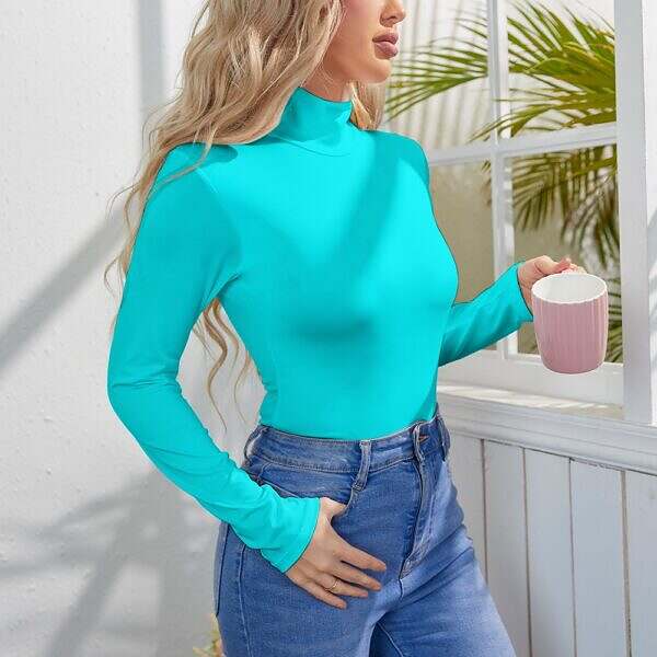 Long Sleeve Turtleneck Bodysuit - Image 27