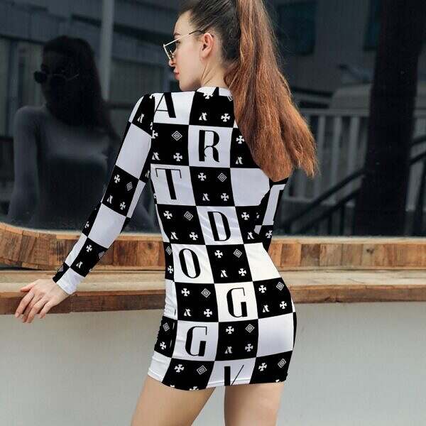 ArtDoggy™ Long Sleeve Tight Dress - Image 2