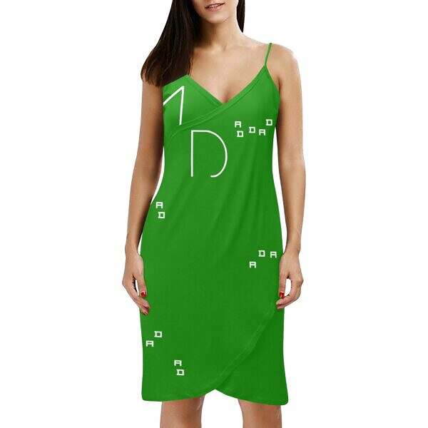 Backless Spaghetti Strap Wrap Dress - Image 37
