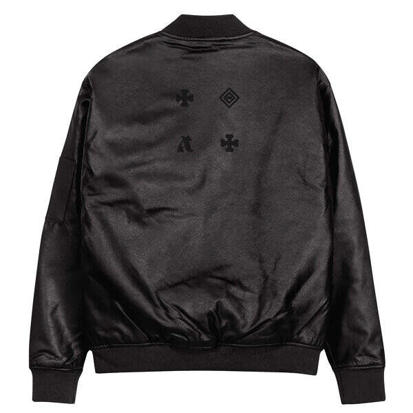 PU Leatherette Black Bomber Jacket - Image 2