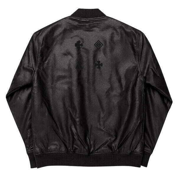 PU Leatherette Black Bomber Jacket - Image 3