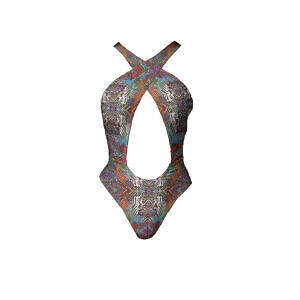 ArtDoggy™ One-Piece Cross Strap Swimsuit | ShimmerScale display