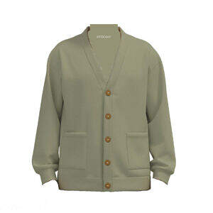 ArtDoggy™ V-neck Knitted Fleece Cardigan | Pale Spring display