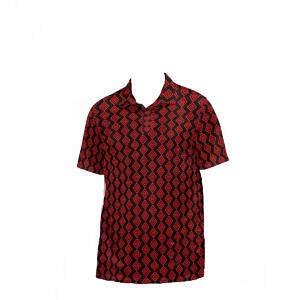 ArtDoggy™ Men's Velvet Polo Shirt (Scarlet ADG)