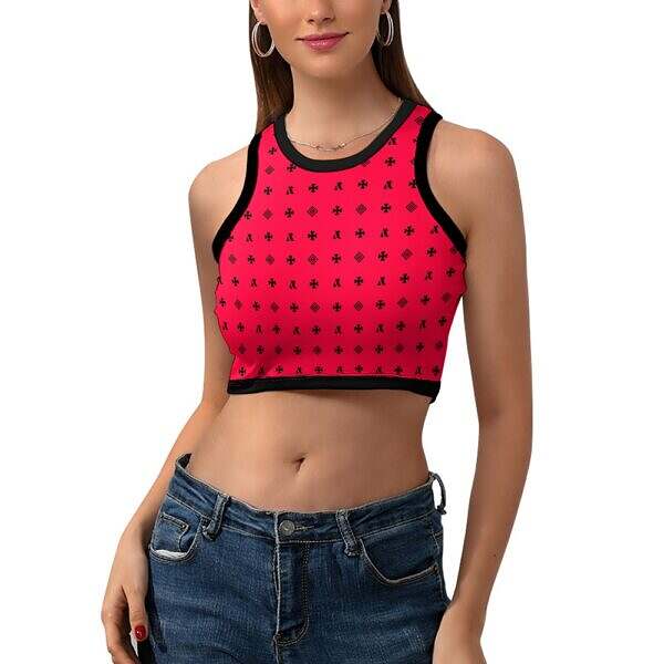 Cropped Slim Racer Tank Top - Image 38