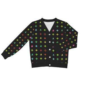 ADpld™ Multicolor Button Up Cardigan Display - Black profile