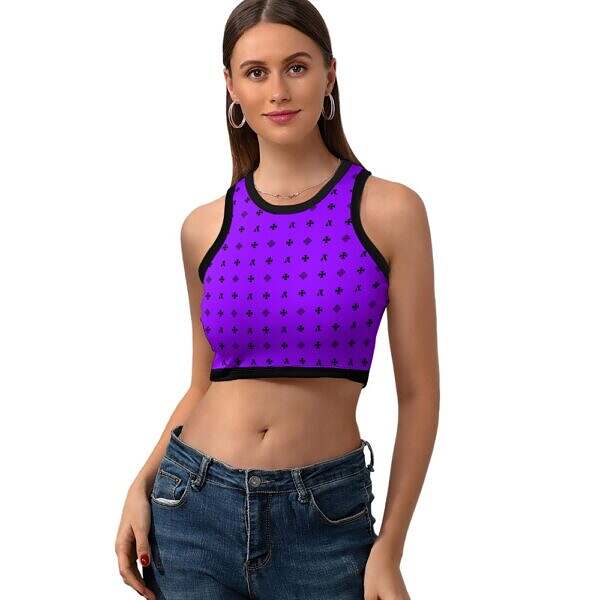 Cropped Slim Racer Tank Top - Image 21