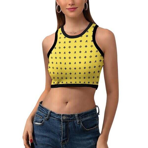 Cropped Slim Racer Tank Top - Image 28