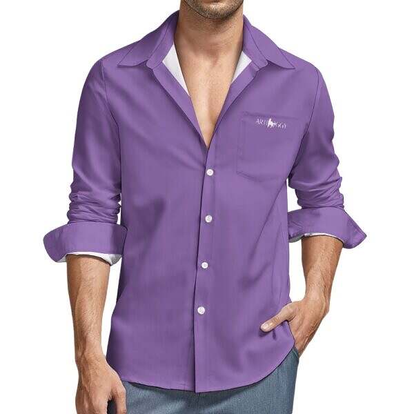 Peach Velvet Pocketed Long Sleeve Shirt - Image 18