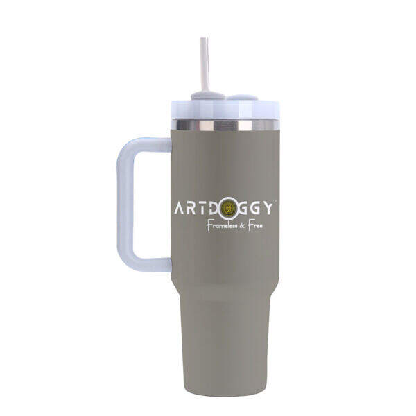 40oz Grey Tumbler With Handle
