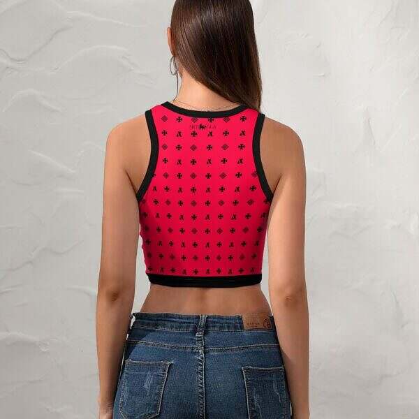 Cropped Slim Racer Tank Top - Image 37