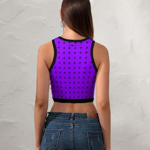 Cropped Slim Racer Tank Top - Image 22