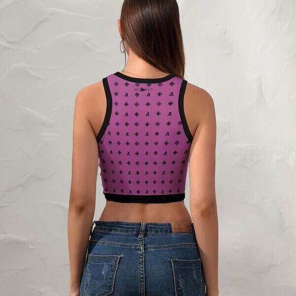 Cropped Slim Racer Tank Top - Image 47