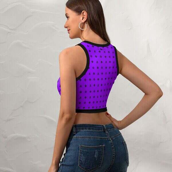 Cropped Slim Racer Tank Top - Image 24