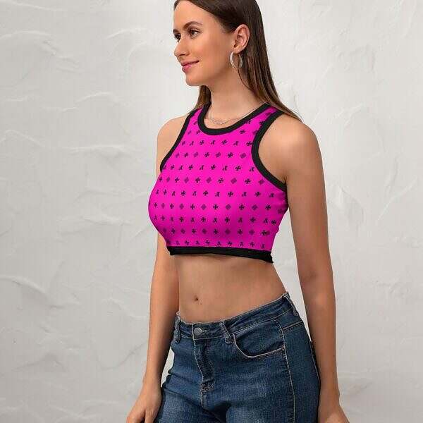 Cropped Slim Racer Tank Top - Image 45