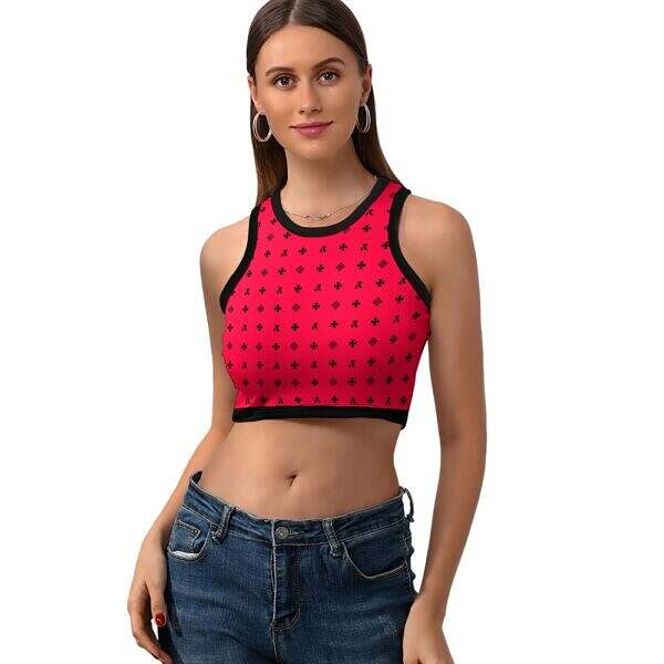 Cropped Slim Racer Tank Top - Image 36