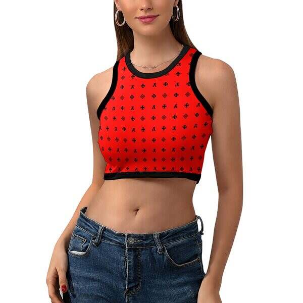 Cropped Slim Racer Tank Top - Image 13