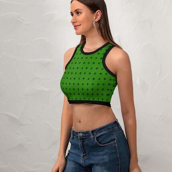 Cropped Slim Racer Tank Top - Image 20