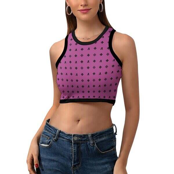 Cropped Slim Racer Tank Top - Image 48
