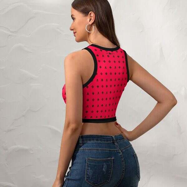 Cropped Slim Racer Tank Top - Image 39