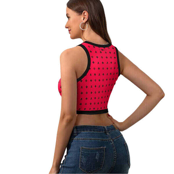 Cropped Slim Racer Tank Top