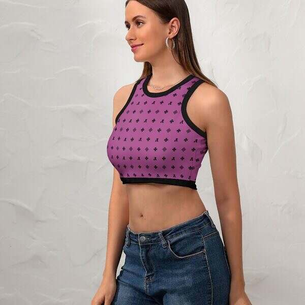 Cropped Slim Racer Tank Top - Image 50