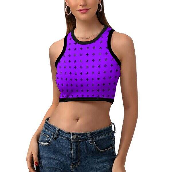 Cropped Slim Racer Tank Top - Image 23