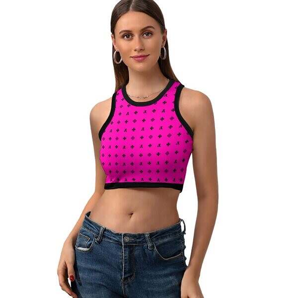 Cropped Slim Racer Tank Top - Image 41