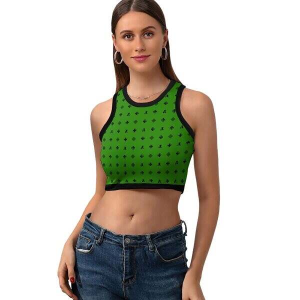 Cropped Slim Racer Tank Top - Image 16