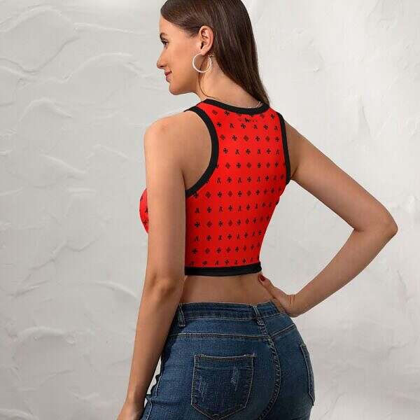 Cropped Slim Racer Tank Top - Image 14