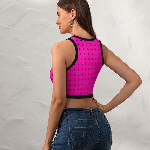 Cropped Slim Racer Tank Top - Image 44