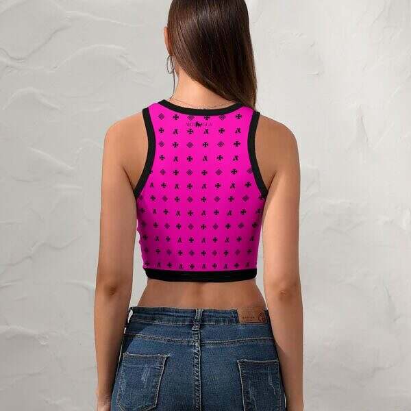 Cropped Slim Racer Tank Top - Image 42