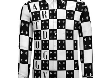 ArtDoggy™ Peach Velvet Long Sleeve Button Up