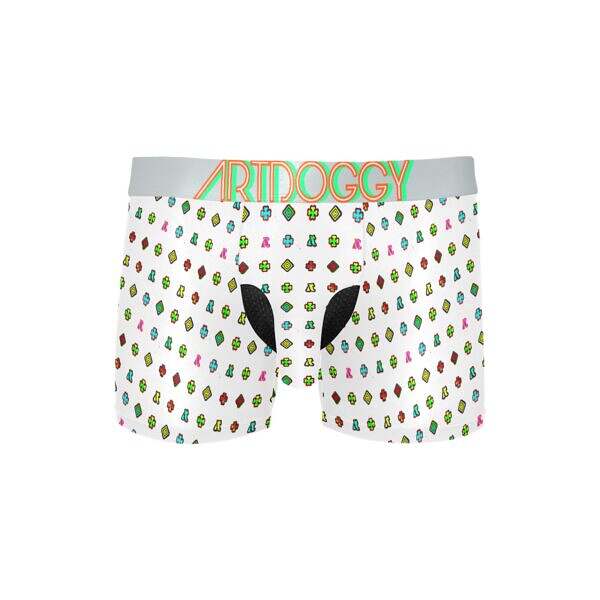 Mens Boxer Briefs Display - White