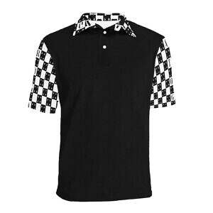Buttoned Polo Shirt Black Front Display