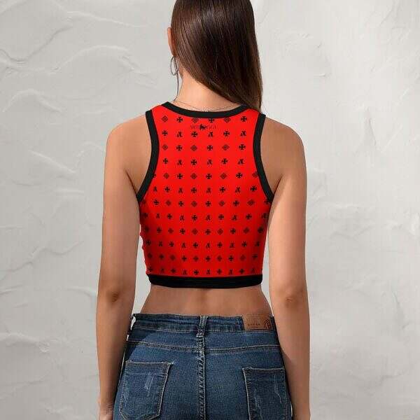 Cropped Slim Racer Tank Top - Image 12