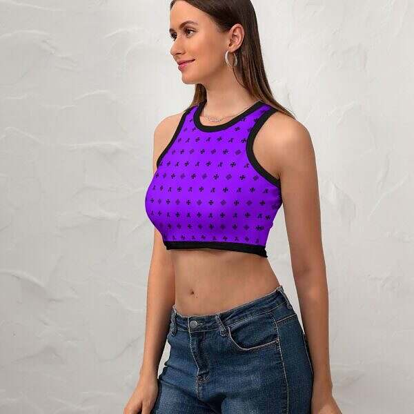 Cropped Slim Racer Tank Top - Image 25