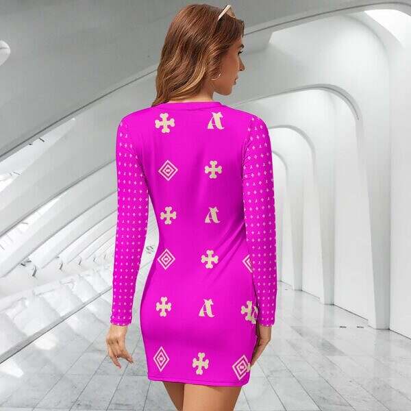 ADpld™ Long Sleeve Slim Dress - Image 25