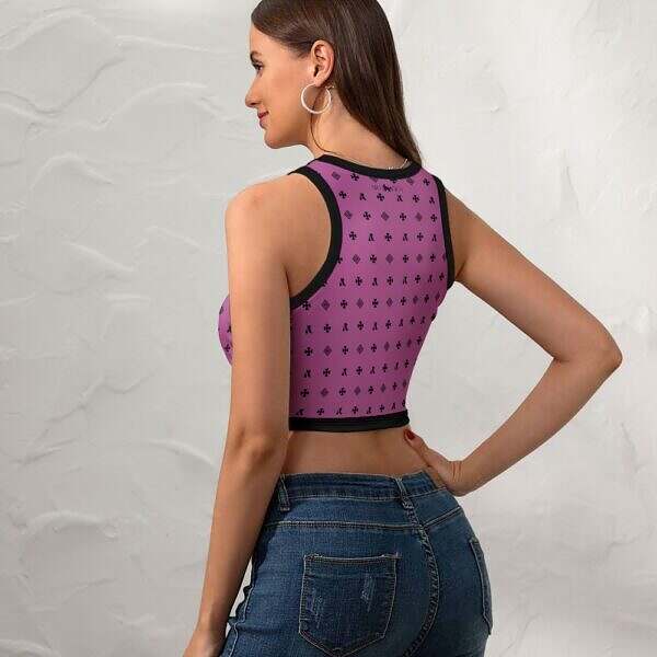 Cropped Slim Racer Tank Top - Image 49
