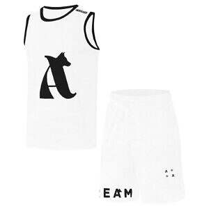Mens Basketball Jersey Set - White display