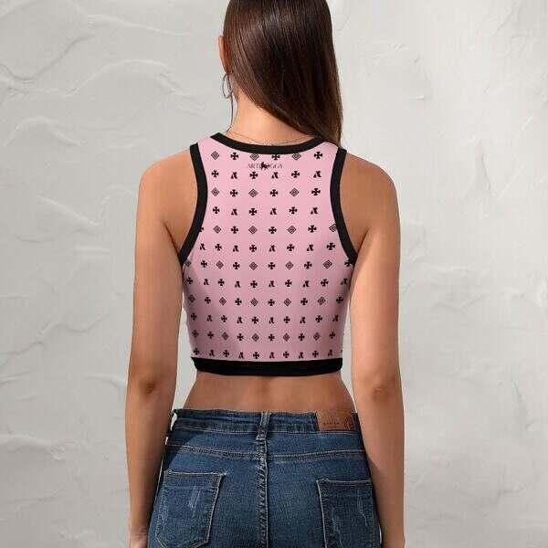 Cropped Slim Racer Tank Top - Image 32