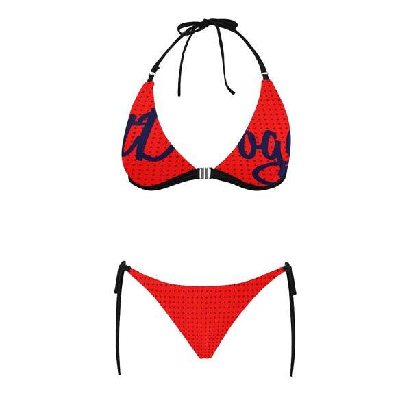ADpld™ Buckle Bikini Swimsuit red front Display