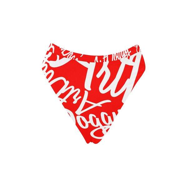 ArtDoggy™ High-Waisted Retro Bikini Bottom red front display