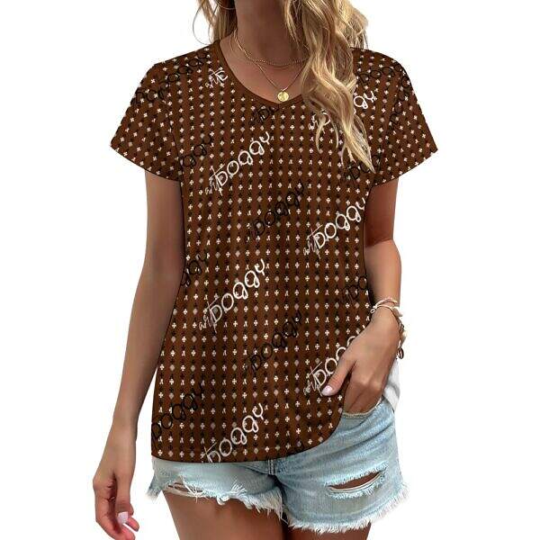 ADpld™ V-neck Short Sleeve T-shirt maroon front model display