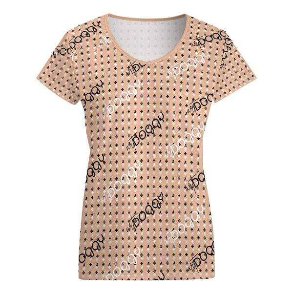 ADpld™ V-neck Short Sleeve T-shirt Burly Wood Display Front
