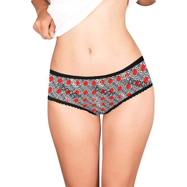 ArtDoggy™ Modern High-cut Brief Panty red front model Display